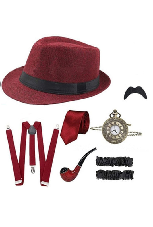 Men’s Red Gatsby Accessory Kit
