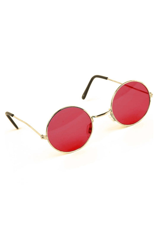 Red Small Round Hippie Glasses