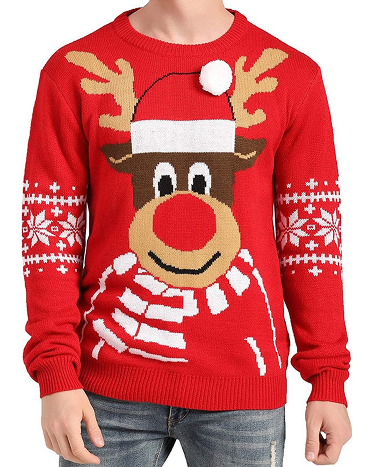 Deluxe Red Rudolph the Reindeer Sweater
