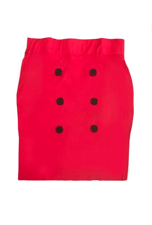 Red Pin-up Pencil Skirt