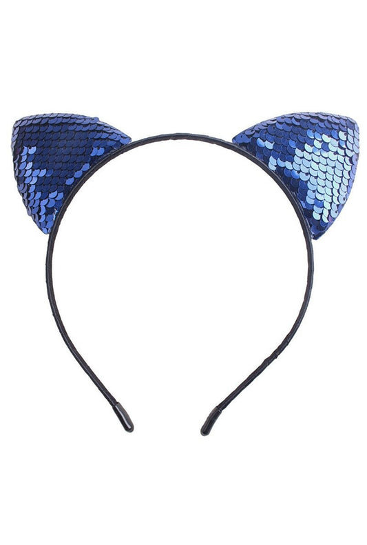 Royal Blue Sequin Cat Ears