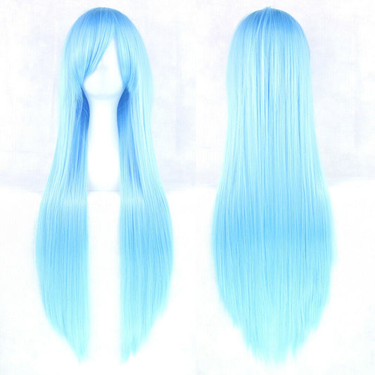 Light Blue Long Straight Cosplay Wig