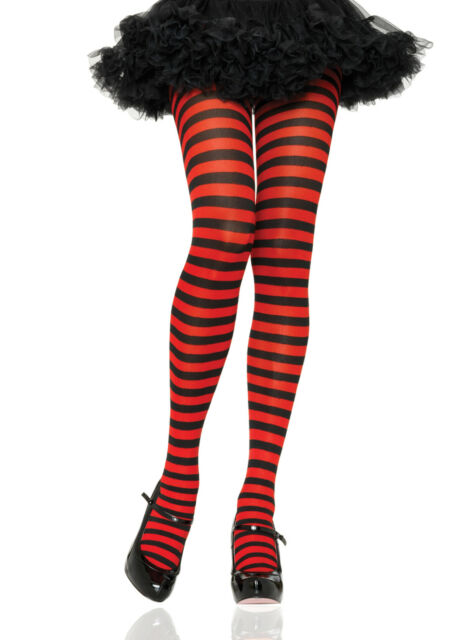 Black and Red Striped Tights