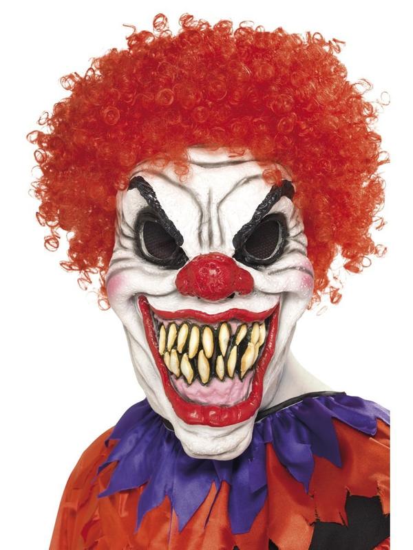 Red Latex Evil Clown Mask