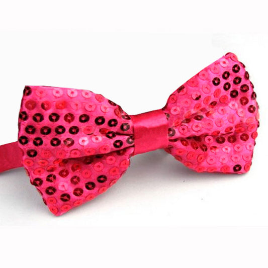 Hot Pink Sequined Bowtie