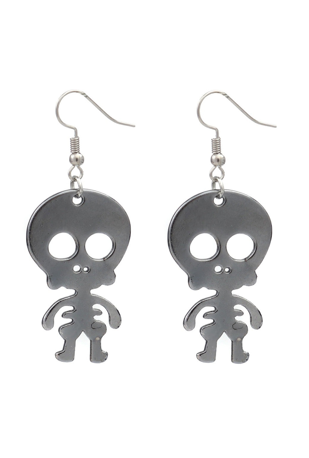 Silver Skeleton Character Earrings