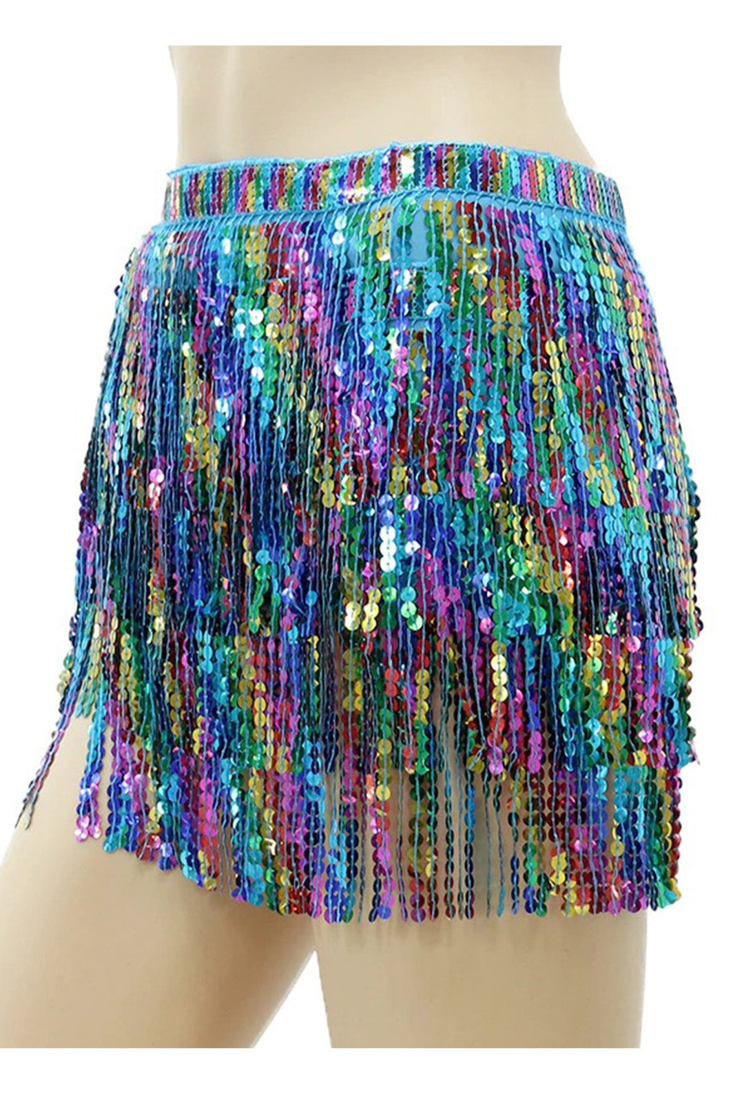 Sky Blue & Rainbow Sequin Wrap Skirt Perth | Hurly-Burly