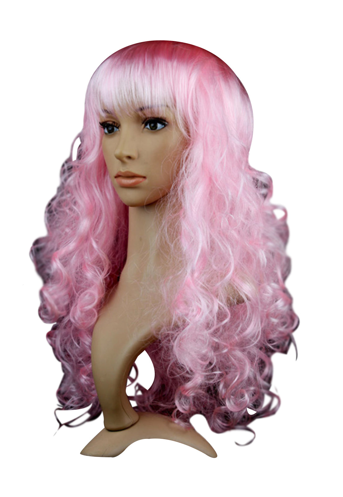 Curly Light Pink Party Wig