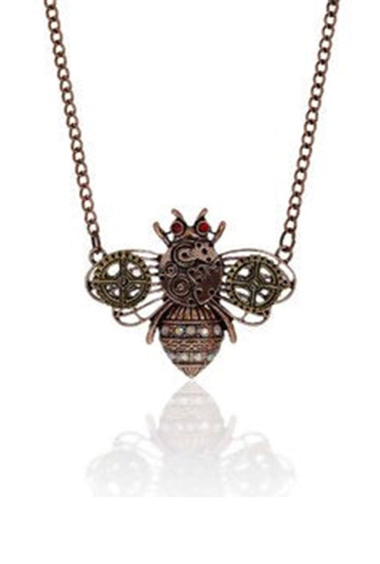 Bronze Steampunk Bee Necklace (G)