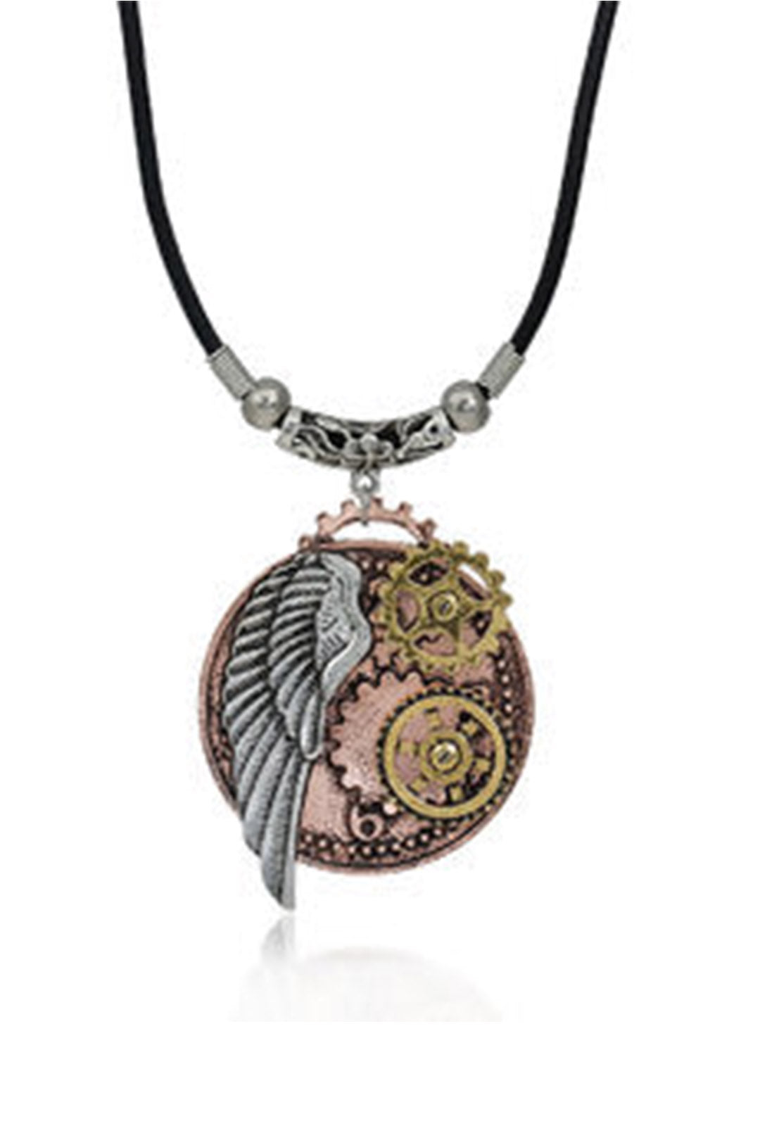 Steampunk Mixed Metal Medallion Necklace (E)