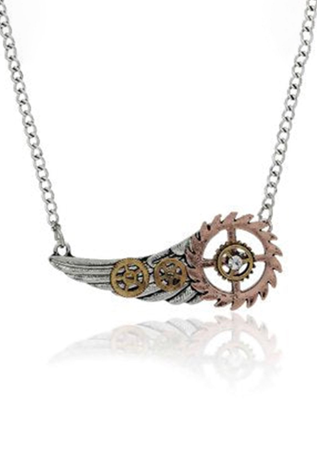Mixed Metal Steampunk Wing Necklace (B)