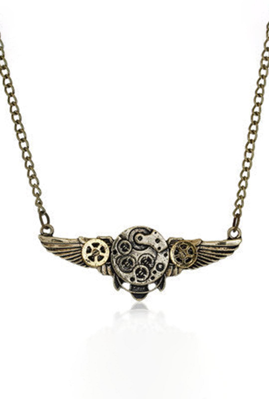 Gold Winged Steampunk Necklace (A)