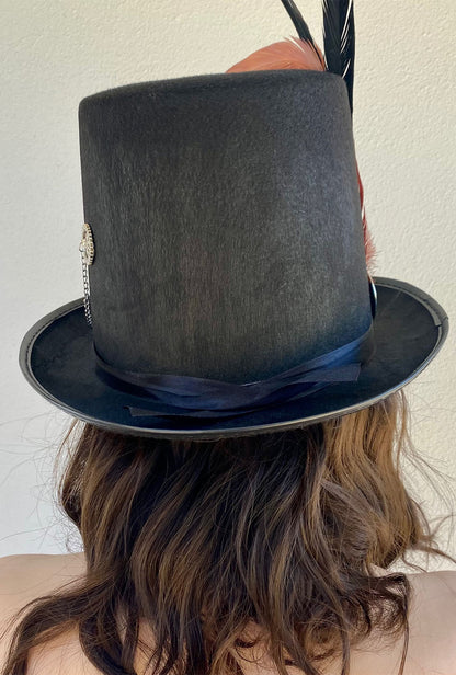 Steampunk Feathers & Chain Top Hat (SS)