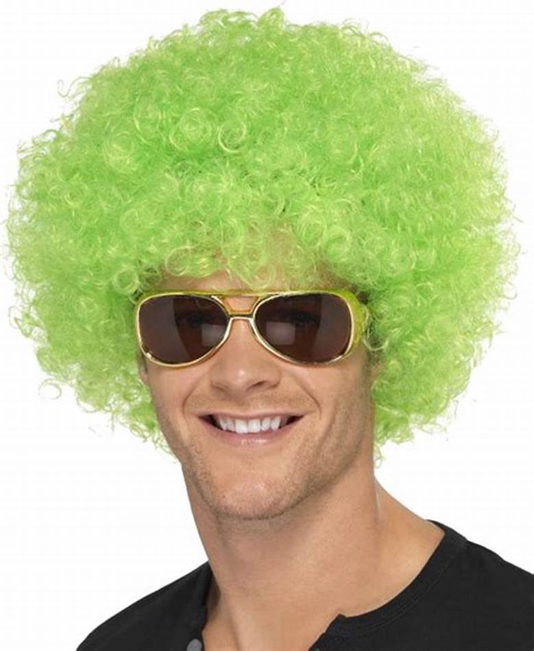 Lime Green Afro Party Wig