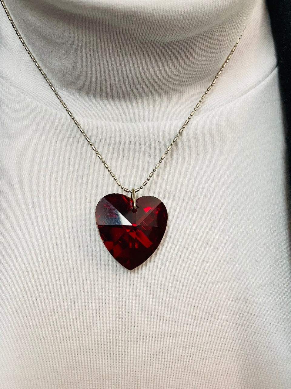 Red Gem Heart Necklace