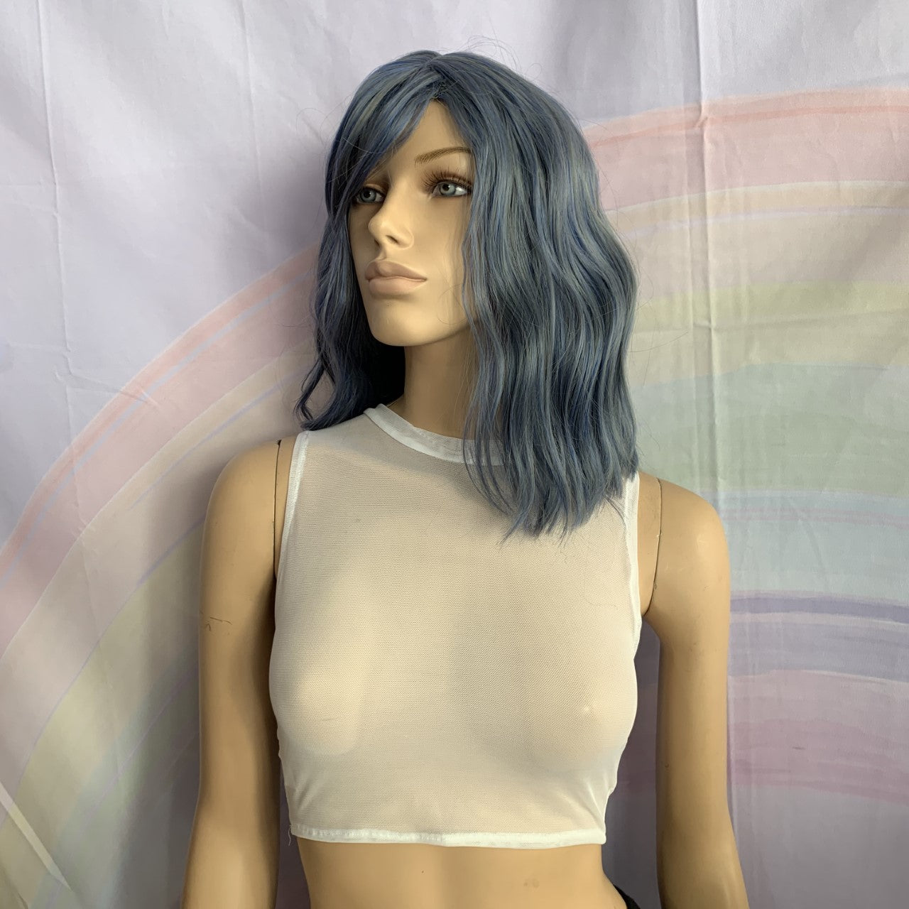 Cropped Mesh Singlet White