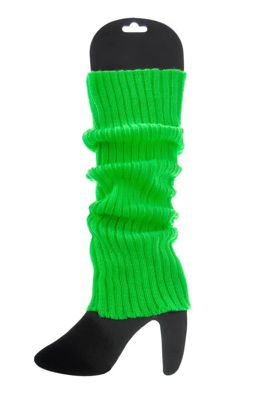 Neon Green Ribbed Leg Warmers