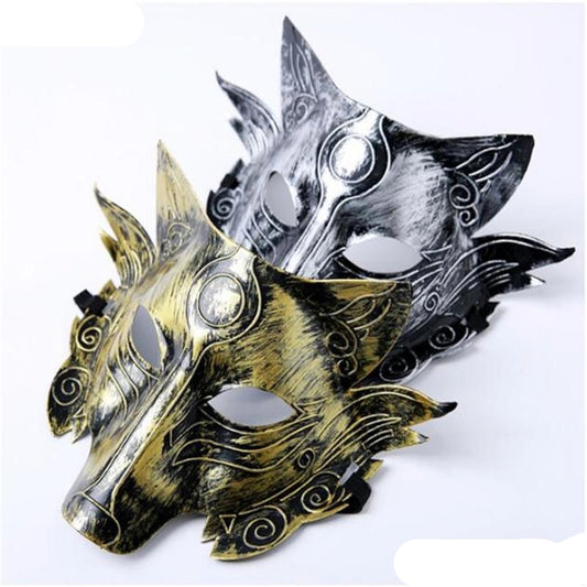 Wolf Mask with brushed metallic finish
