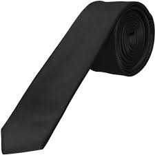 Black Satin Skinny Neck Tie