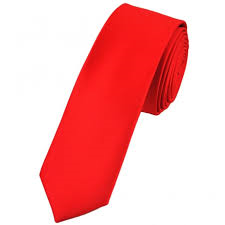 Red Satin Skinny Neck Tie