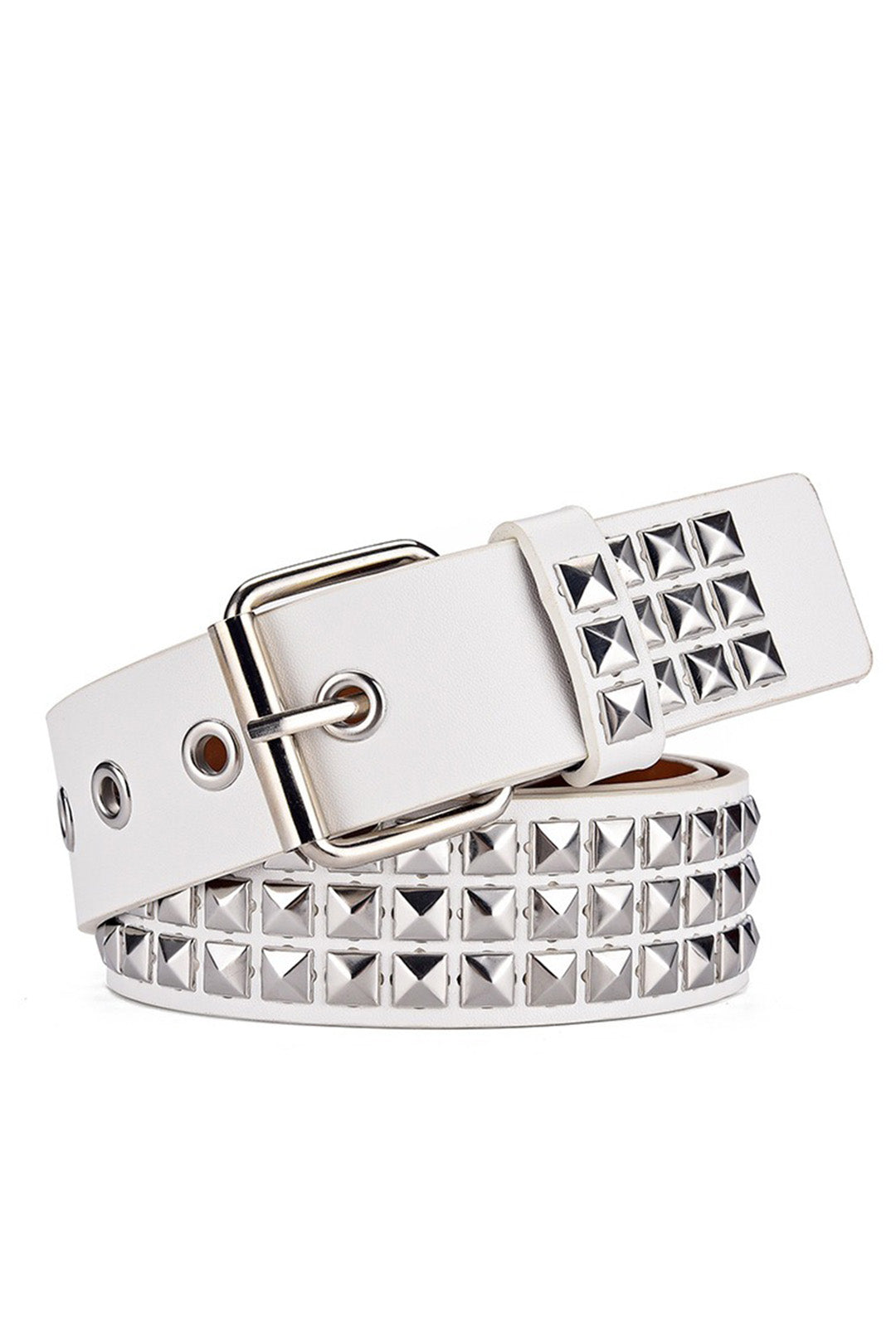 White Studded Belt