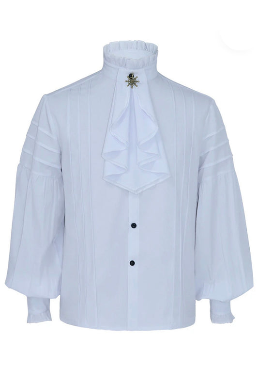 Vintage White Shirt with Nautical Jabot