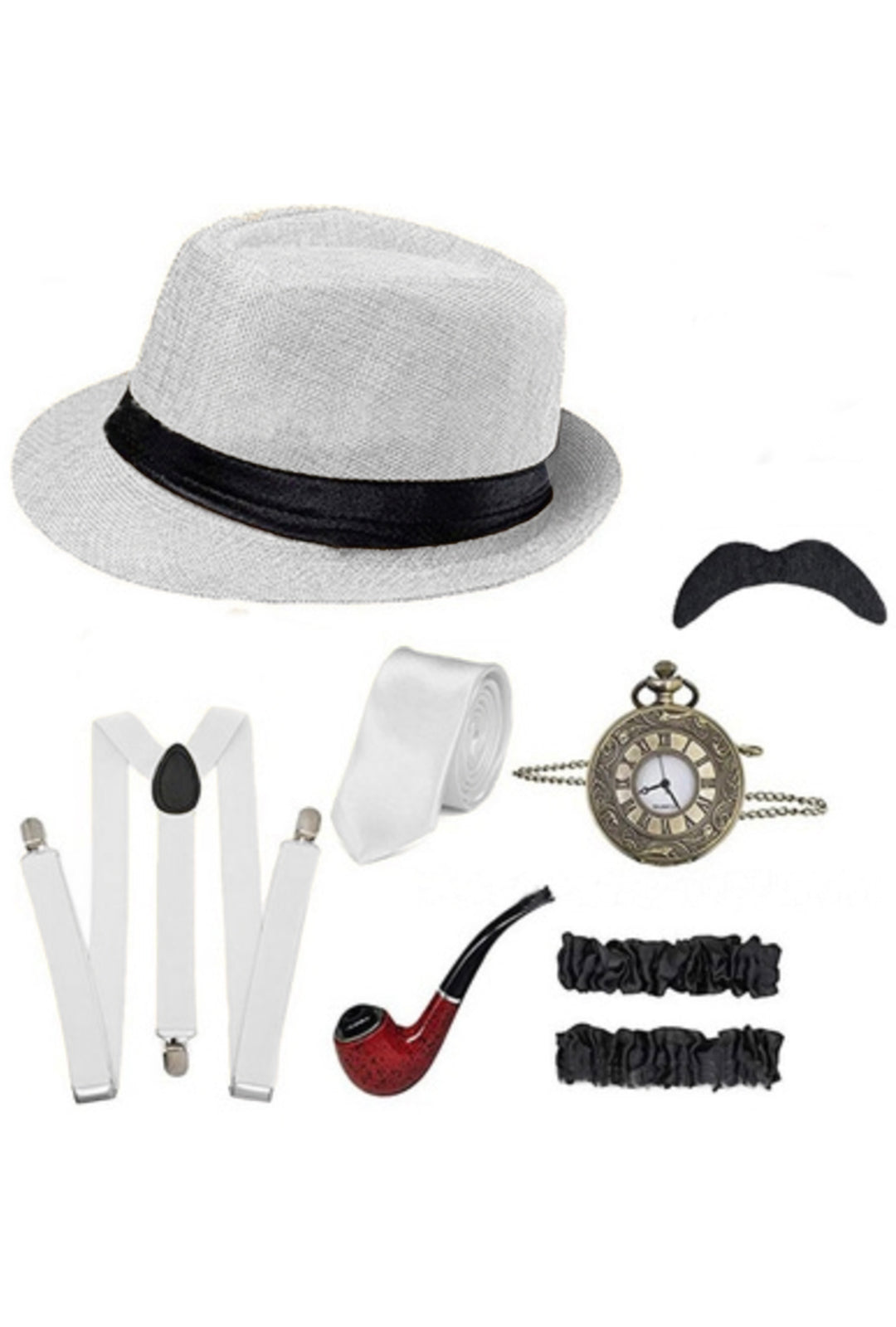 Men’s White Gatsby Accessory Kit