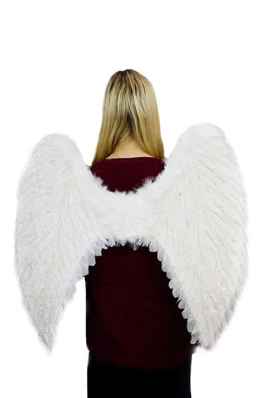 Jumbo 65cm x 60cm White Angel Wings