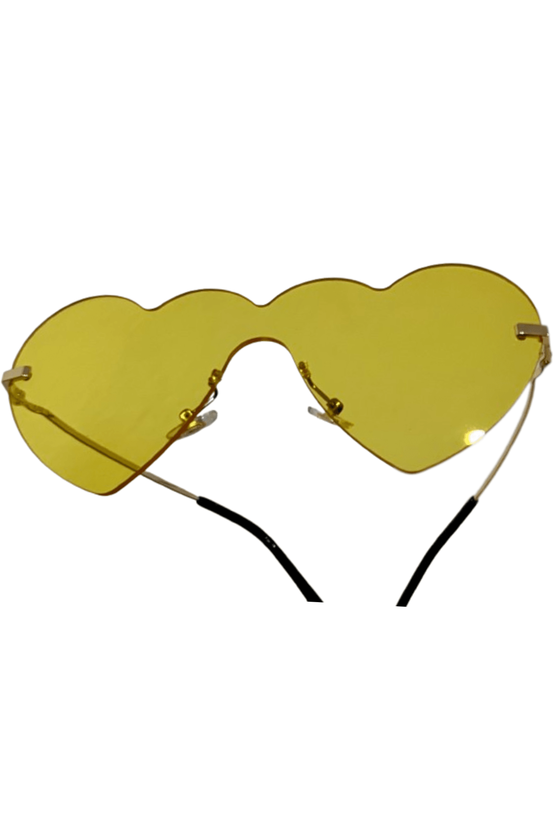 Yellow Frameless Heart Glasses